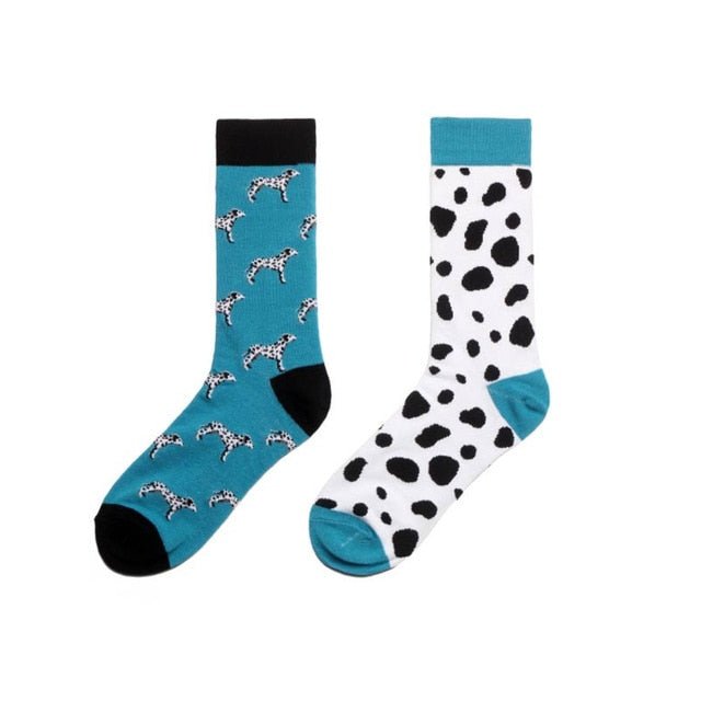Dalmatians Spots Odd Paired Crazy Socks - Crazy Sock Thursdays